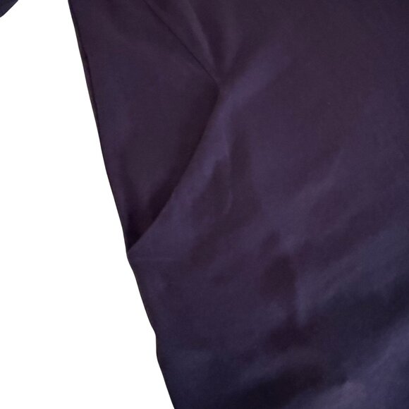 SMALL Eileen Fisher Navy Blue Knit V Neck Elbow Length Short Sleeve Dress - Picture 4 of 9